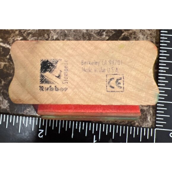 Wood Mounted Rubber Stamp Merry Christmas Tree Design Rubber Stampede - Picture 4 of 4